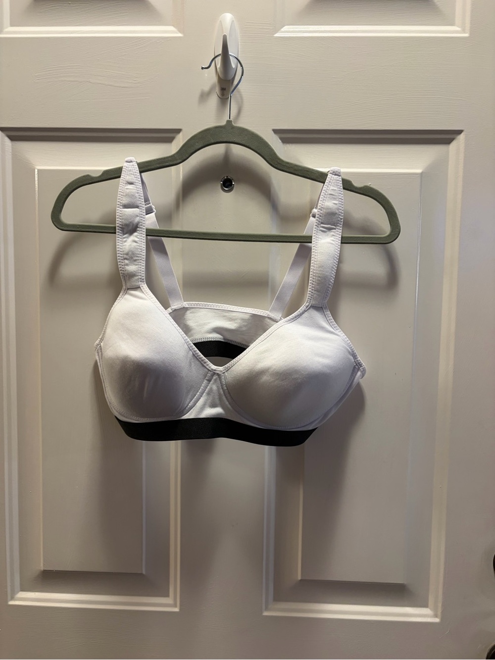 Zone Pro White Sports Bra with Black Underband